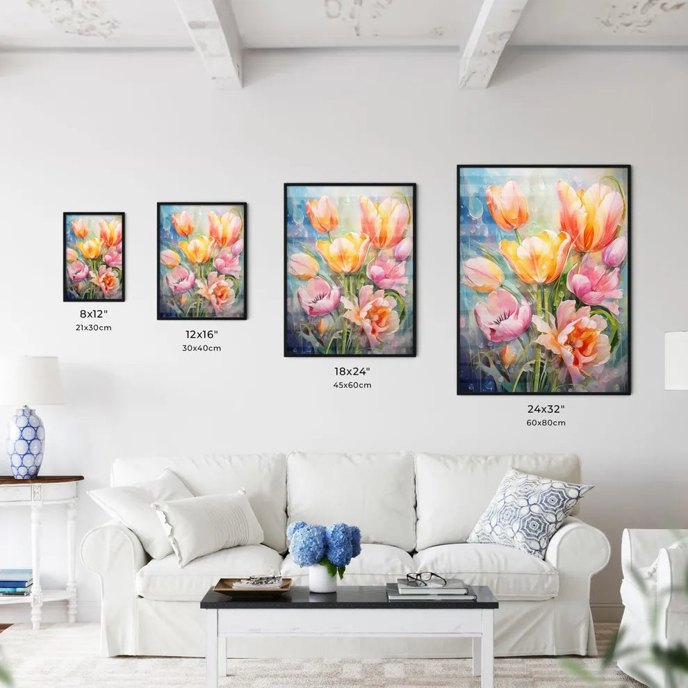 Colorful Fresh Spring Tulips Flowers With De - Kitchen Hangings