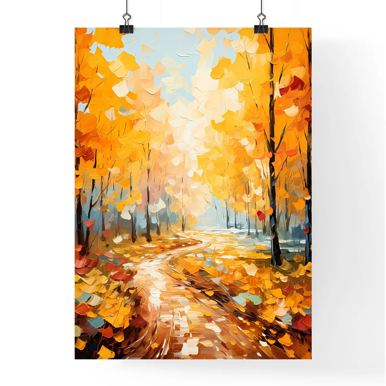 Colorful Landscape Redand Yellow Autumn Fore Poster
