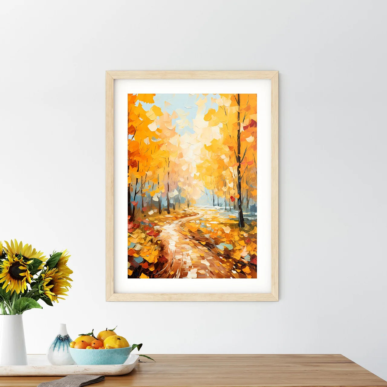 Colorful Landscape Redand Yellow Autumn Fore Framed Print