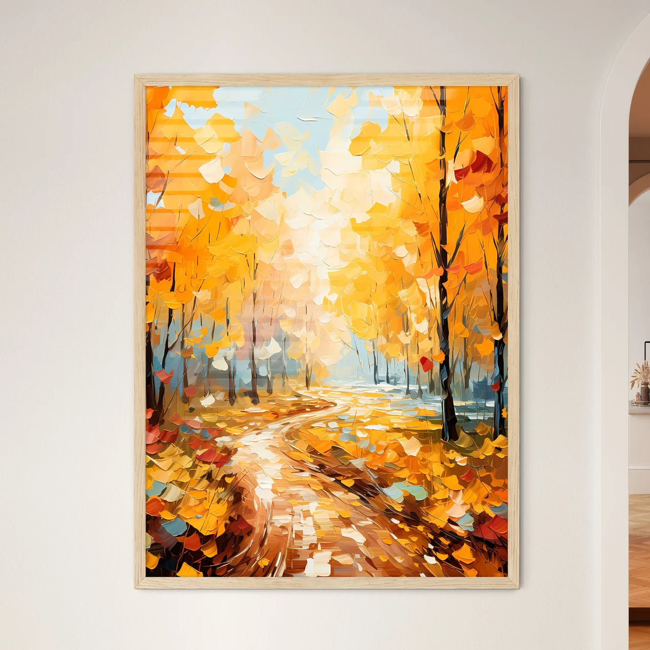 Colorful Landscape Redand Yellow Autumn Fore - Framed Art Print