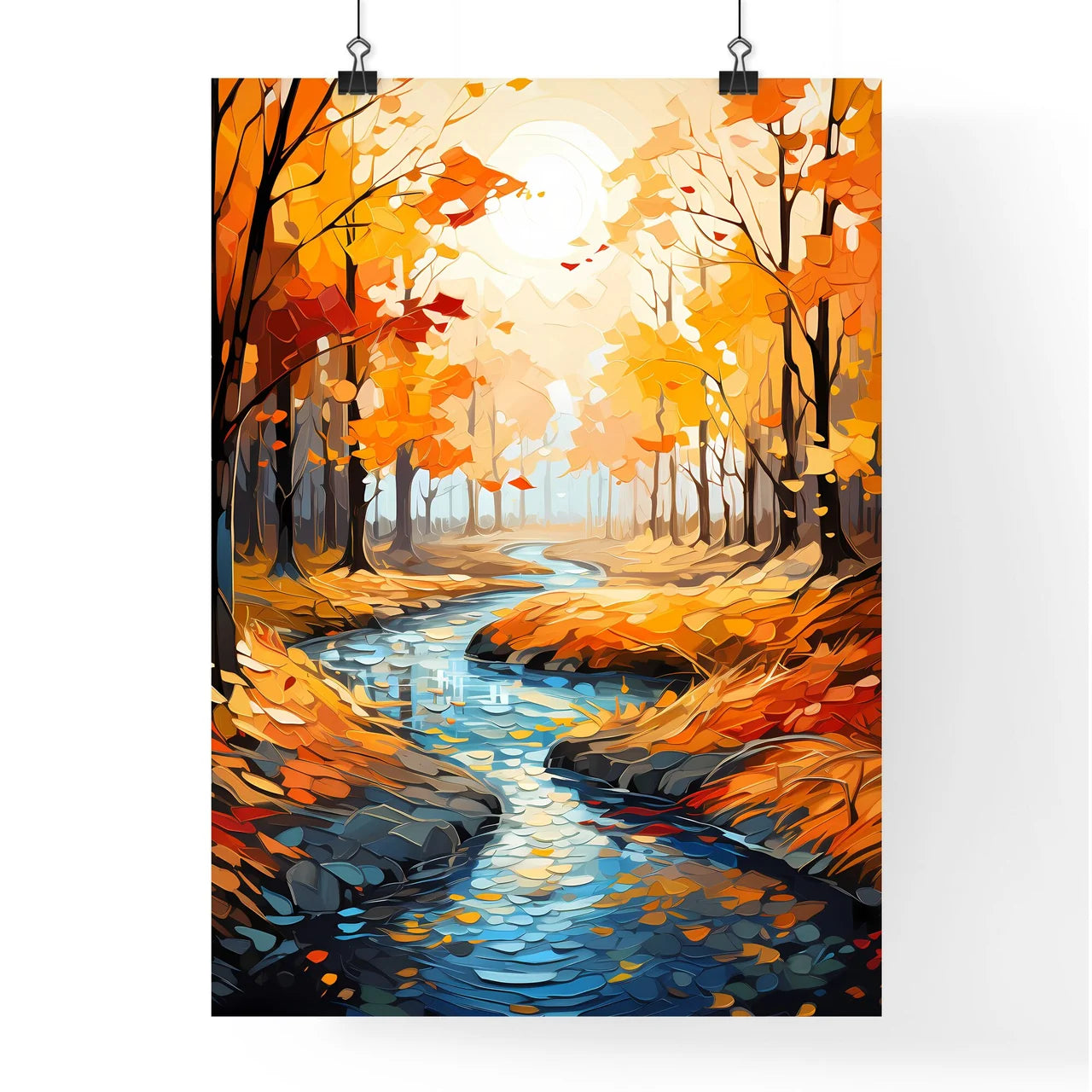 Colorful Landscape Redand Yellow Autumn Fore Poster