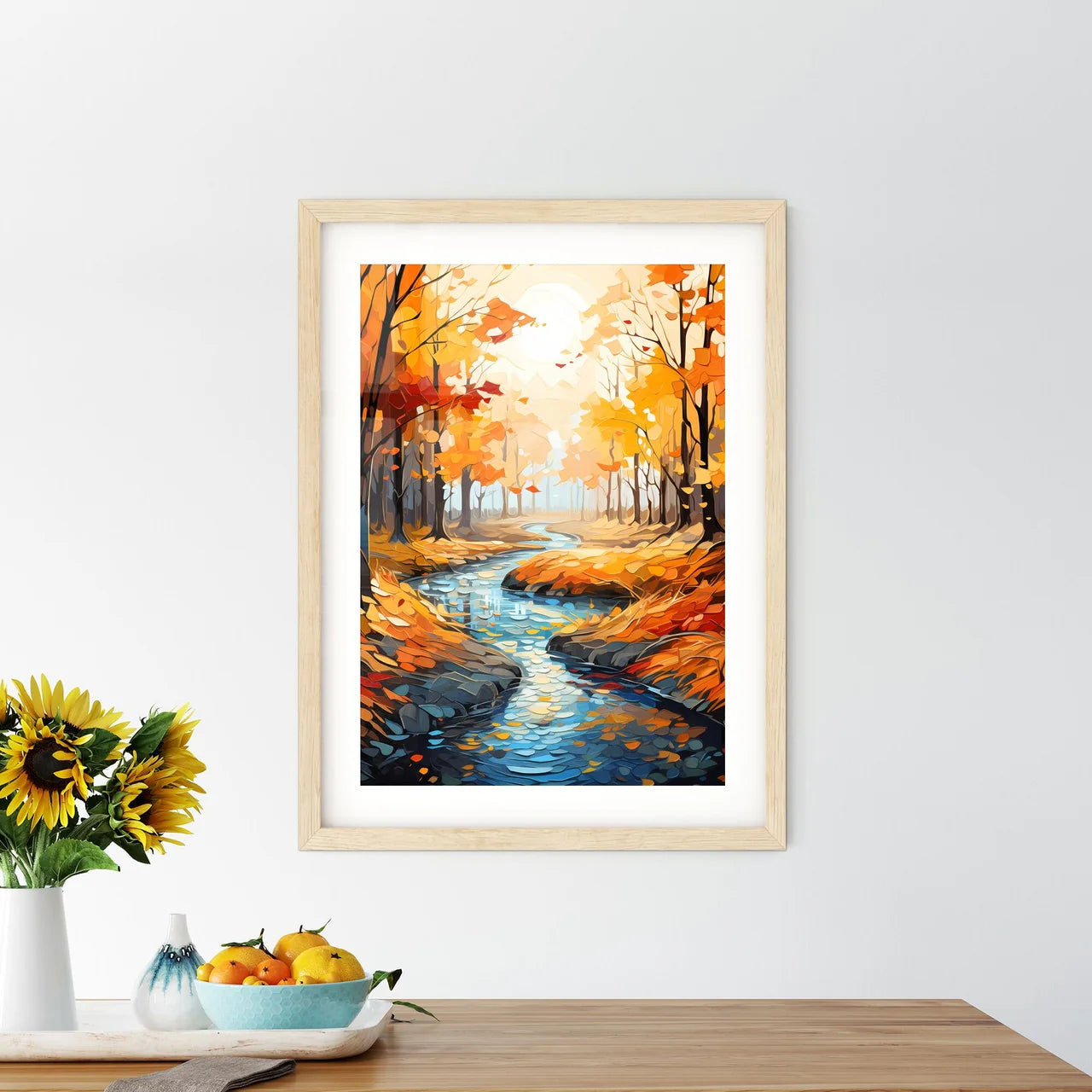 Colorful Landscape Redand Yellow Autumn Fore Framed Print