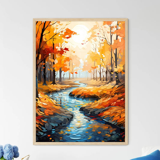 Colorful Landscape Redand Yellow Autumn Fore - Framed Art Print