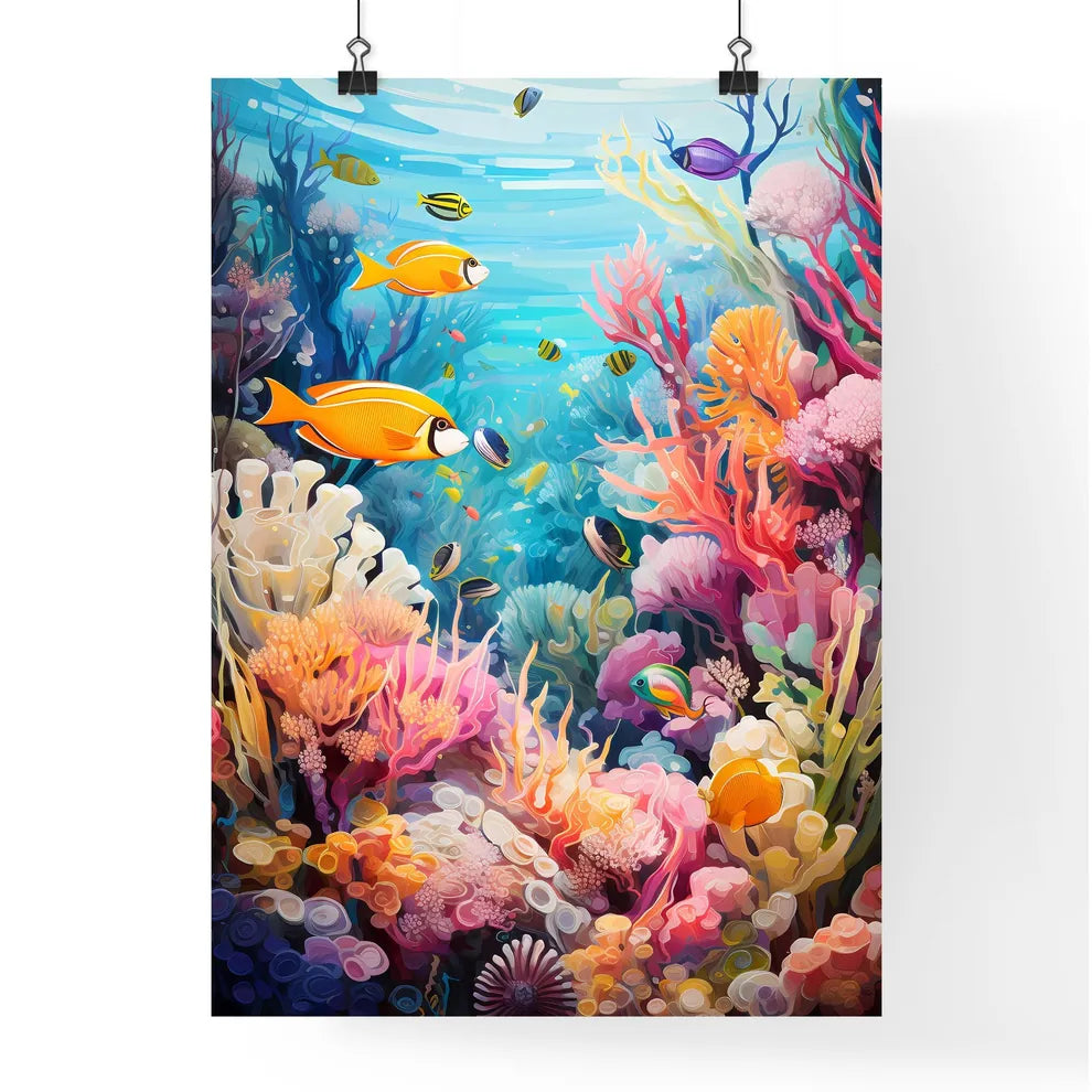 Colourful Coral Reef Deep Underwater  Poster
