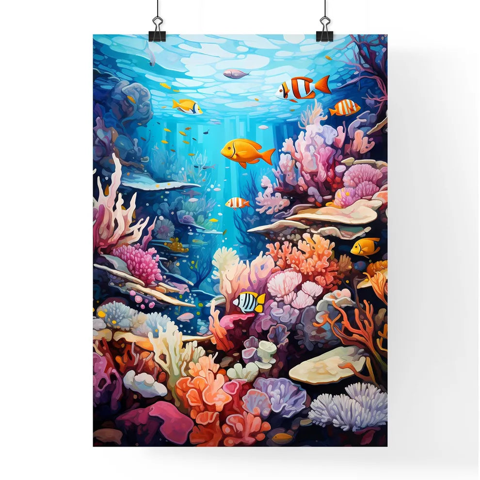 Colourful Coral Reef Deep Underwater  Poster
