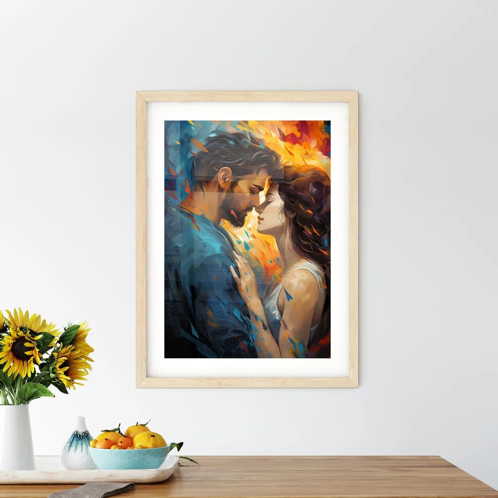 Comic Book Background - A Man And Wo Framed Print