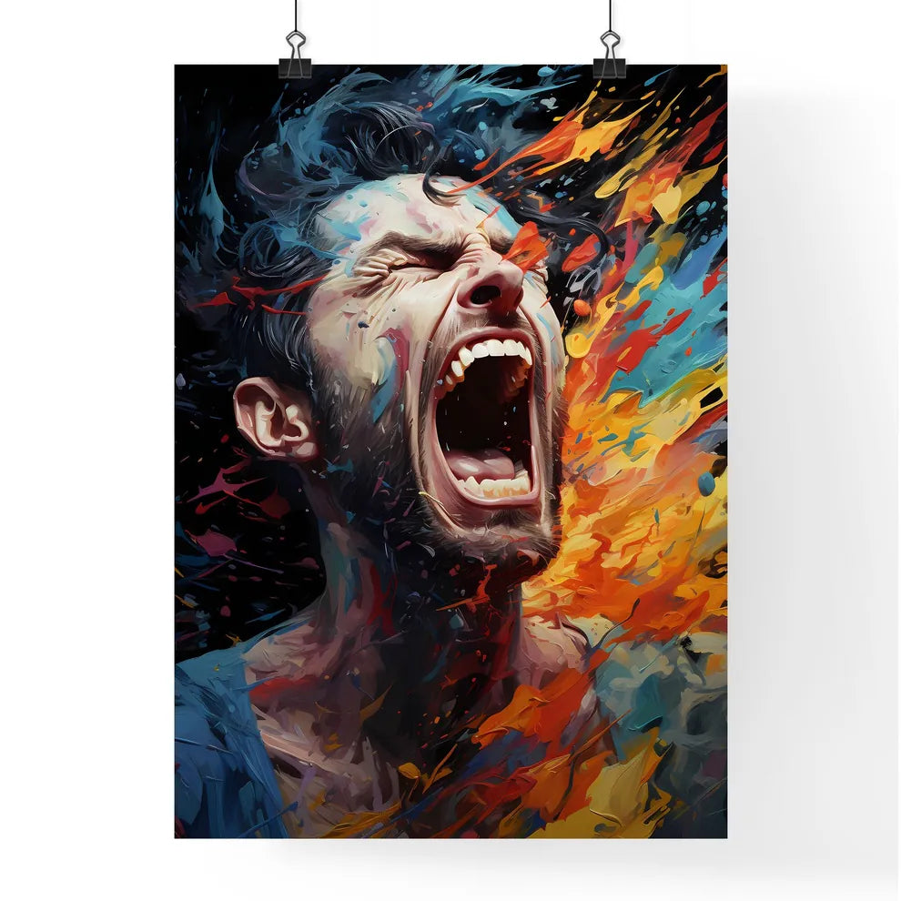 Comic Book Expressions - A Man Scream Poster