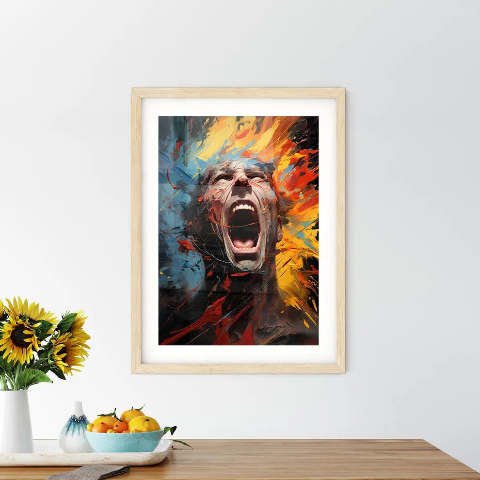Comic Book Expressions - A Man With H Framed Print
