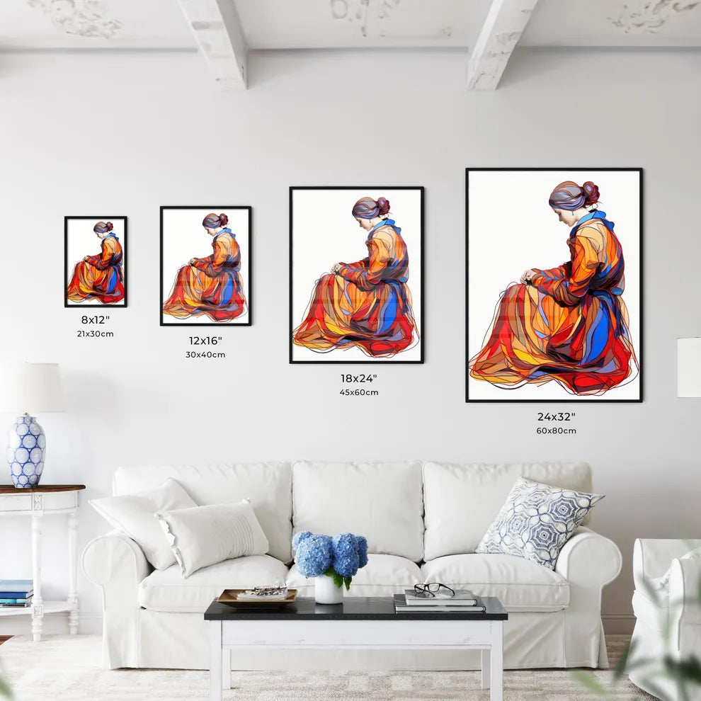 Continuous Line Drawing - A Woman In A - Kitchen Hangings