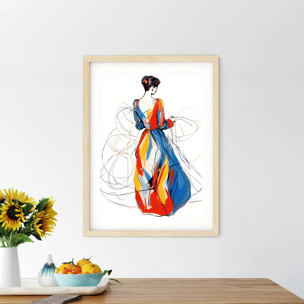 Continuous Line Drawing - A Woman In A Framed Print