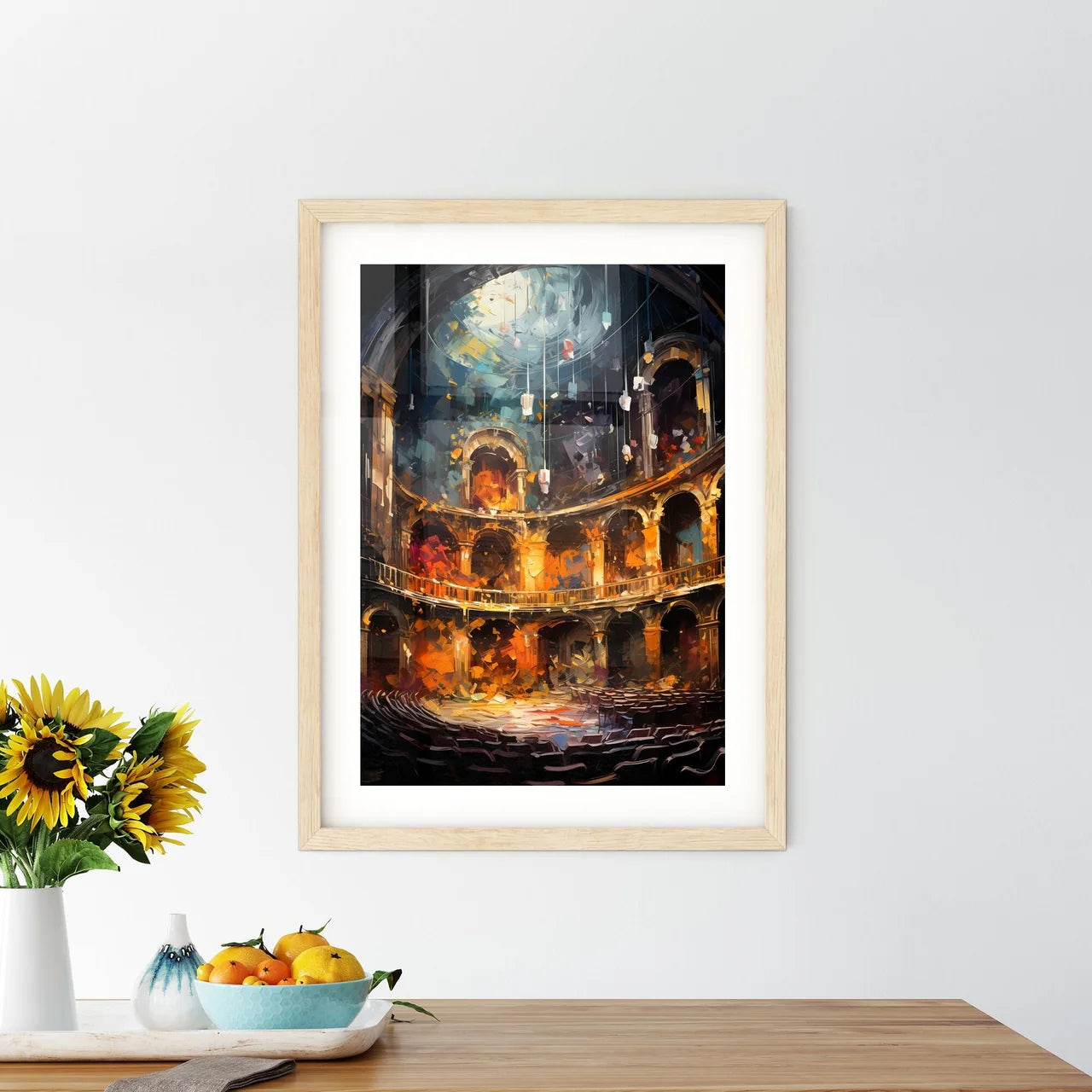 Cool Retro Style Theater Design From The 1950 S - A Painting Of An Old Building Custom Print