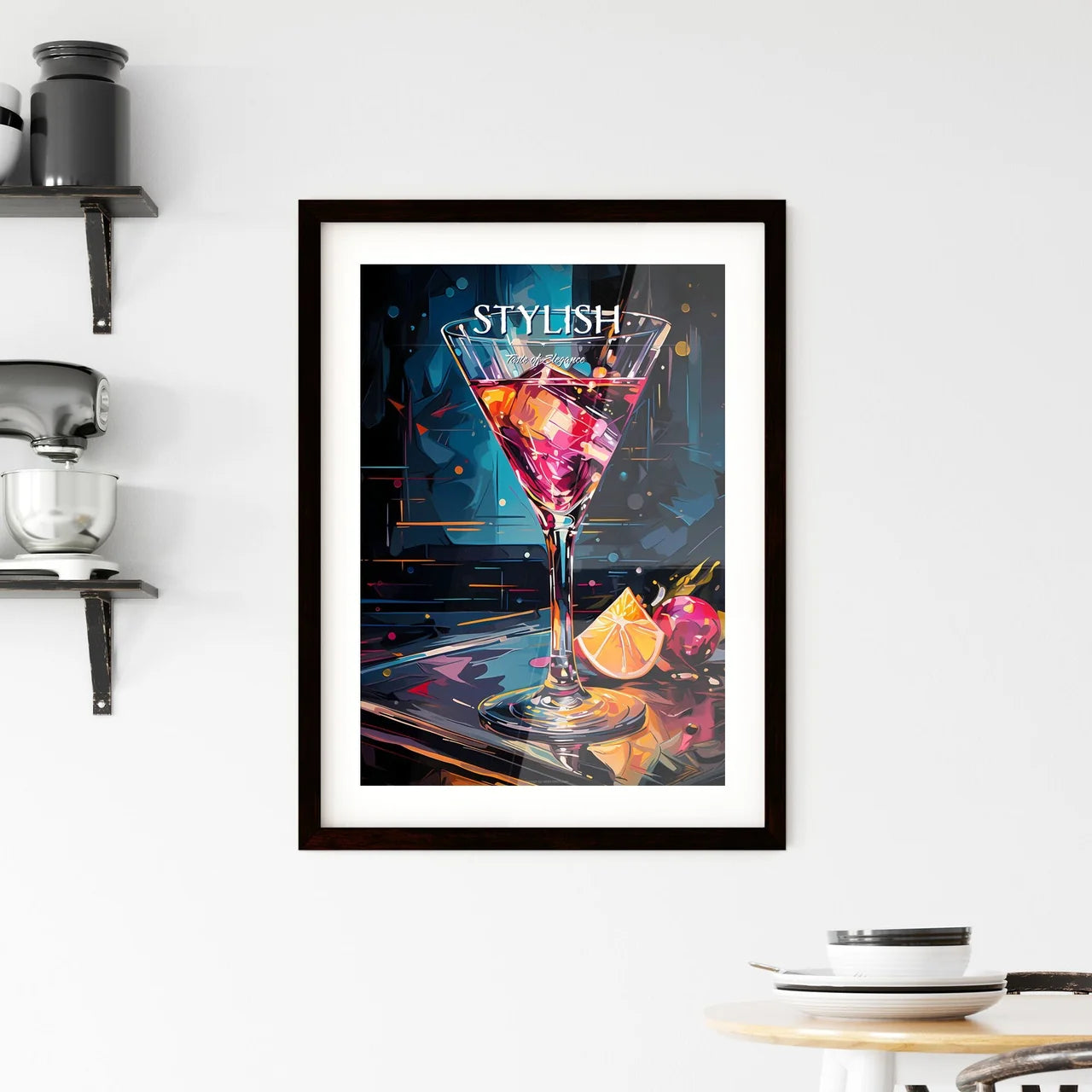 Cosmopolitain Cocktail Retro Design - A Glas Framed Print