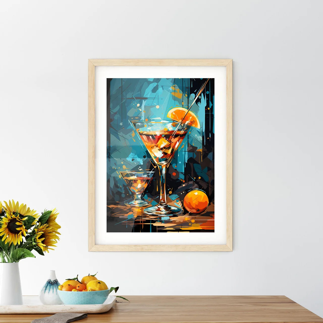 Cosmopolitain Cocktail Retro Design - A Pain Framed Print