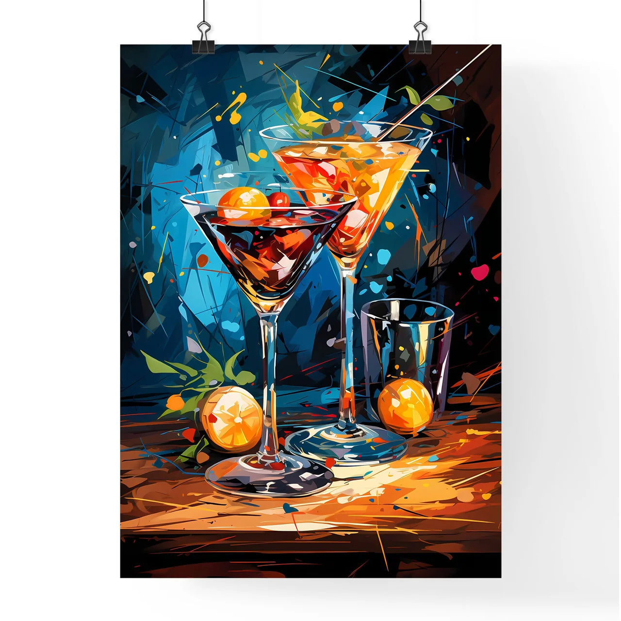 Cosmopolitain Cocktail Retro Design - A Grou Poster