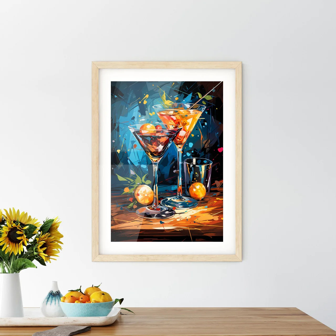 Cosmopolitain Cocktail Retro Design - A Grou Framed Print