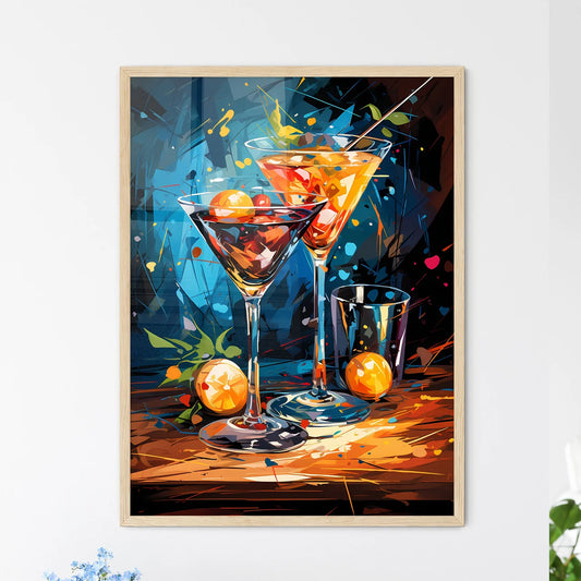Cosmopolitain Cocktail Retro Design - A Grou - Framed Art Print