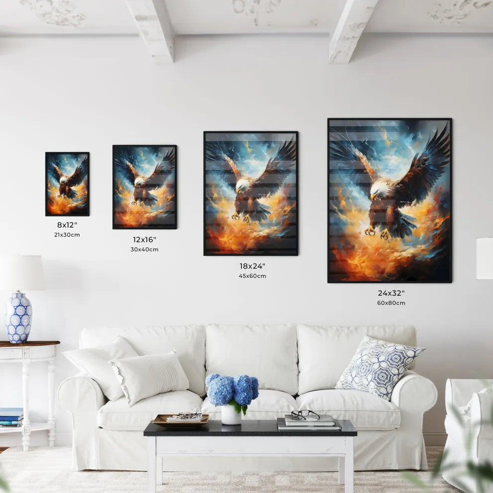 Flight Of Eagle  Abstract Fantasy  Size Chart