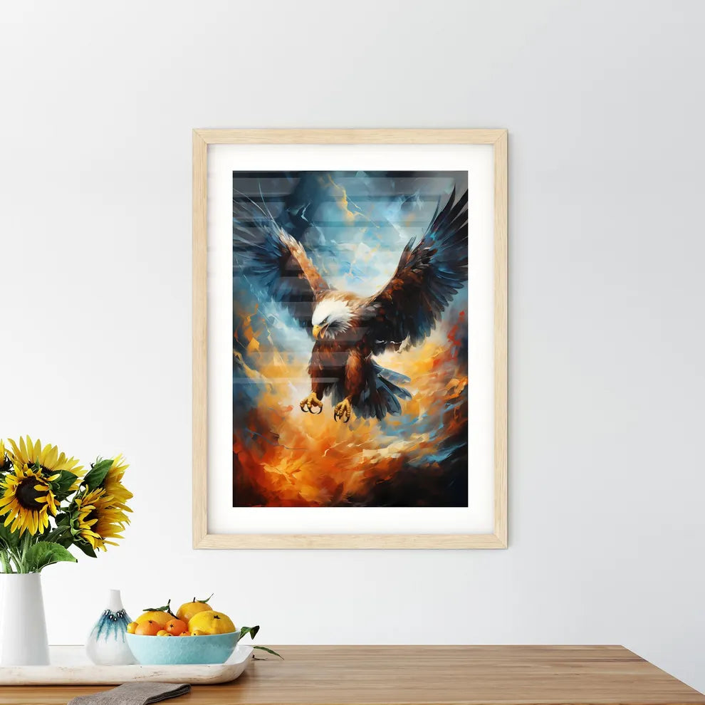 Flight Of Eagle  Abstract Fantasy  Framed Print