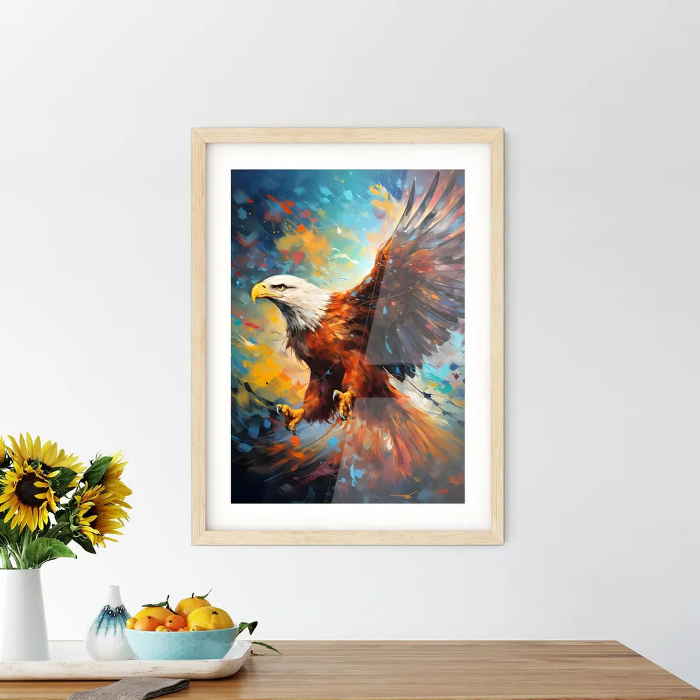 Flight Of Eagle  Abstract Fantasy  Framed Print