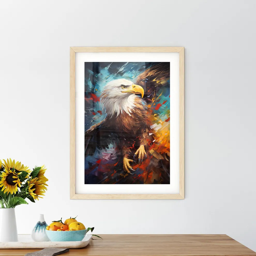 Flight Of Eagle  Abstract Fantasy  Framed Print
