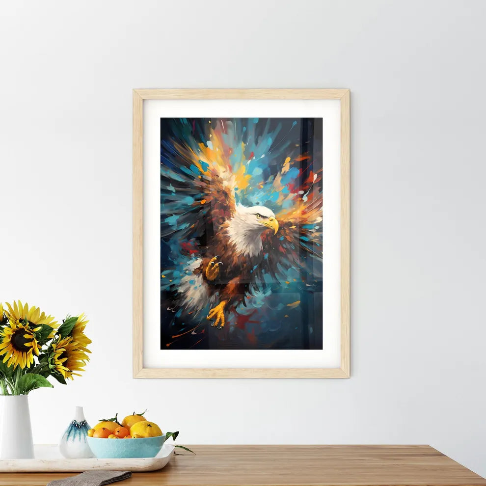 Flight Of Eagle  Abstract Fantasy  Framed Print