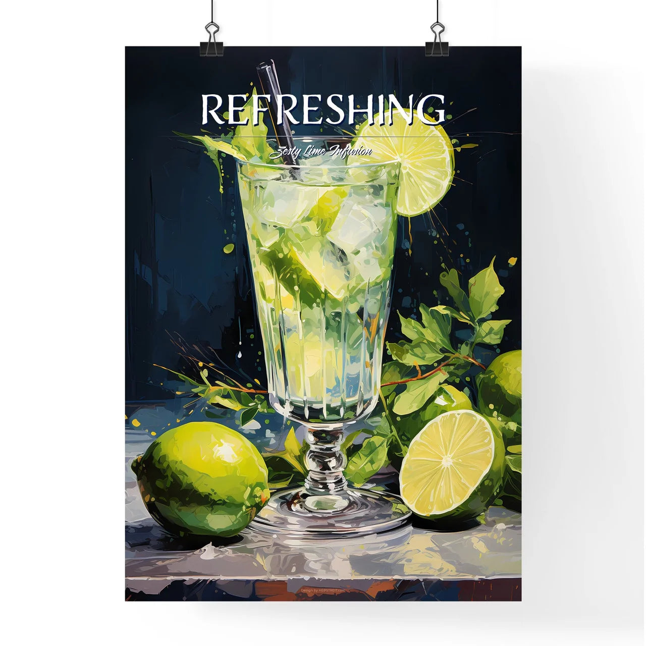 Frozen Margarita Lime - A Glass Of Liquid Wi Poster
