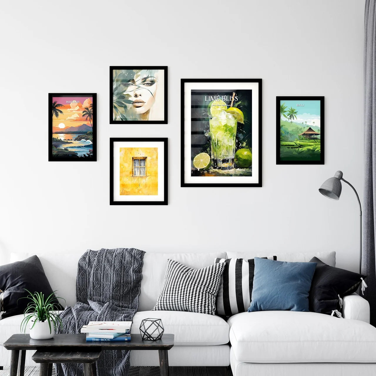 Frozen Margarita Lime - A Glass With Ice And Wall Art