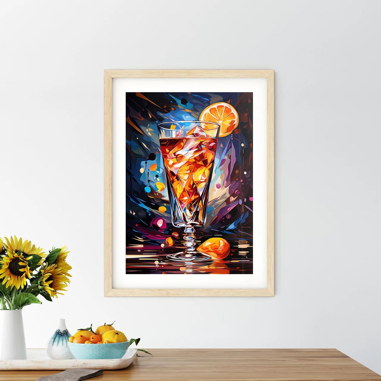 Funny Art Deco Cocktail - A Glass Of L Framed Print