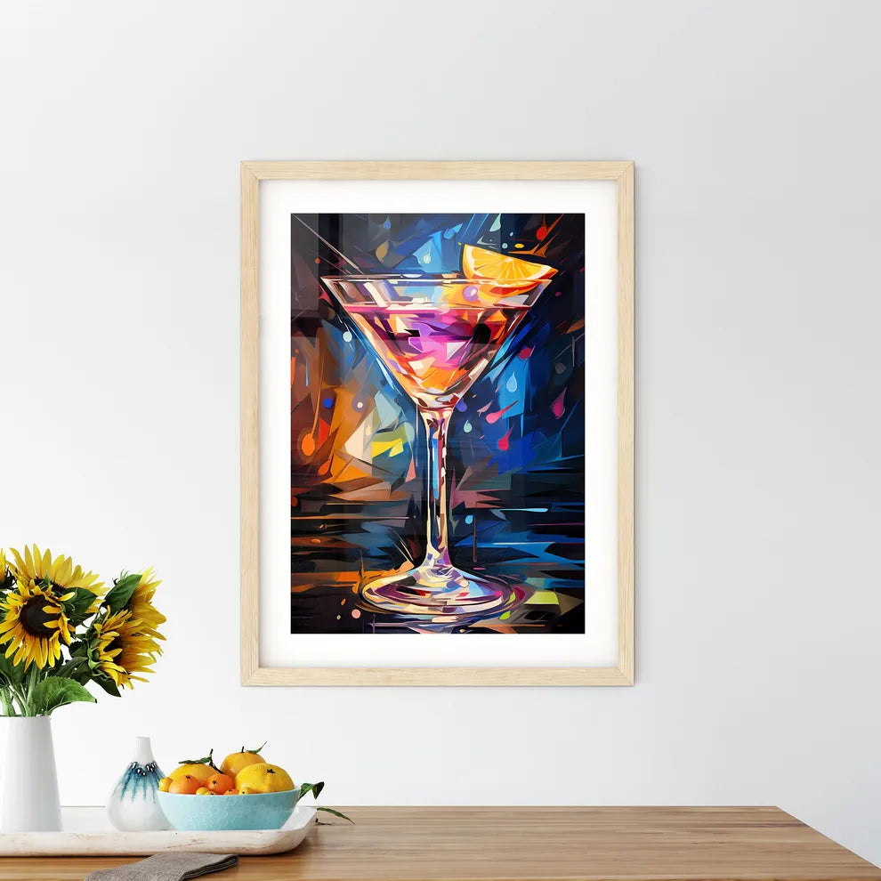Funny Art Deco Cocktail - A Colorful D Framed Print
