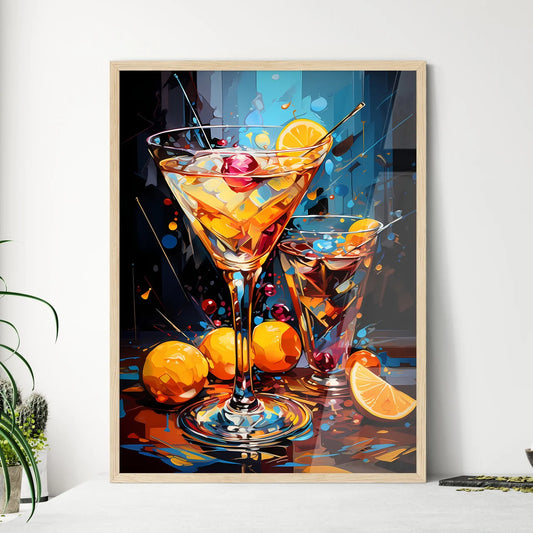 Funny Art Deco Cocktail - A Painting O - Framed Art Print