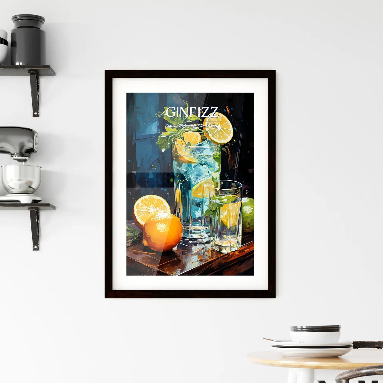 Gin And Tonic Cocktail - A Glass Of Water Wi Framed Print