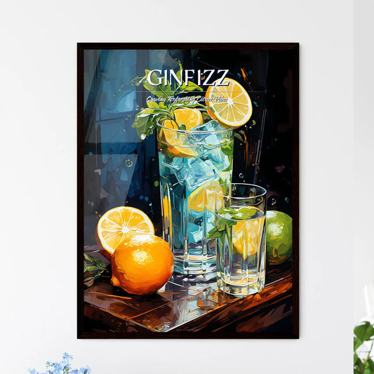 Gin And Tonic Cocktail - A Glass Of Water Wi - Framed Art Print