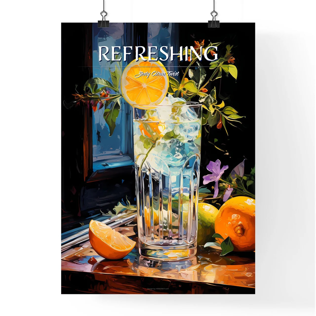 Gin And Tonic Cocktail - A Glass Of Water Wi Poster
