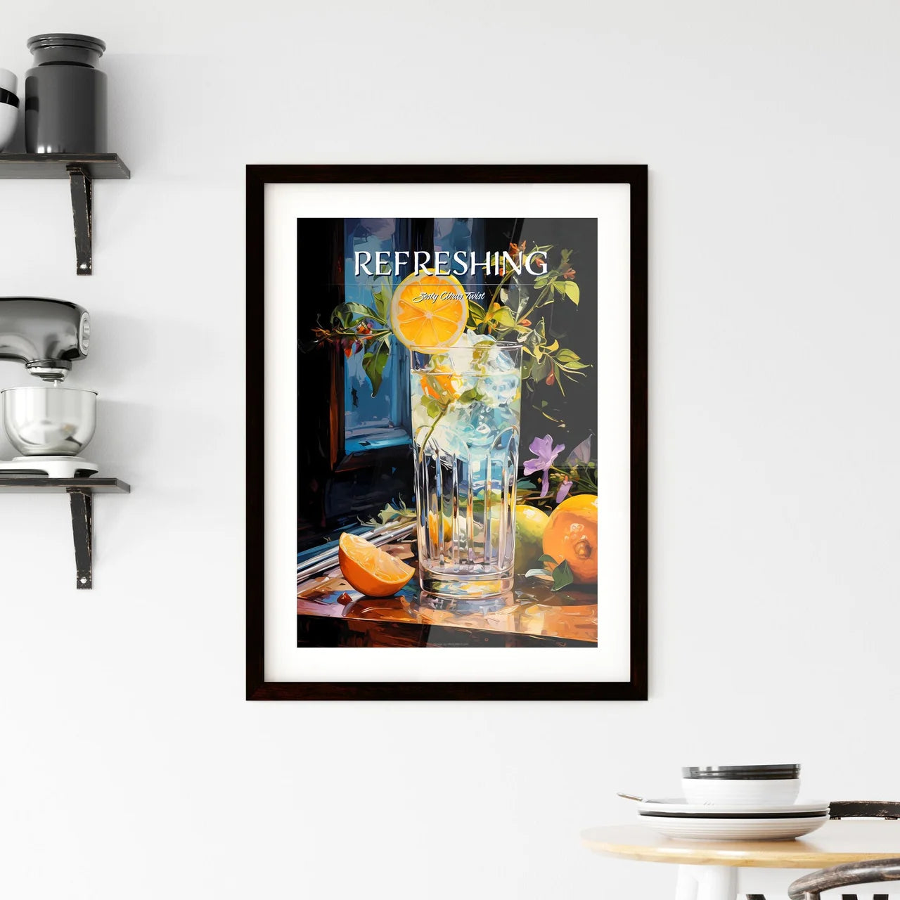 Gin And Tonic Cocktail - A Glass Of Water Wi Framed Print