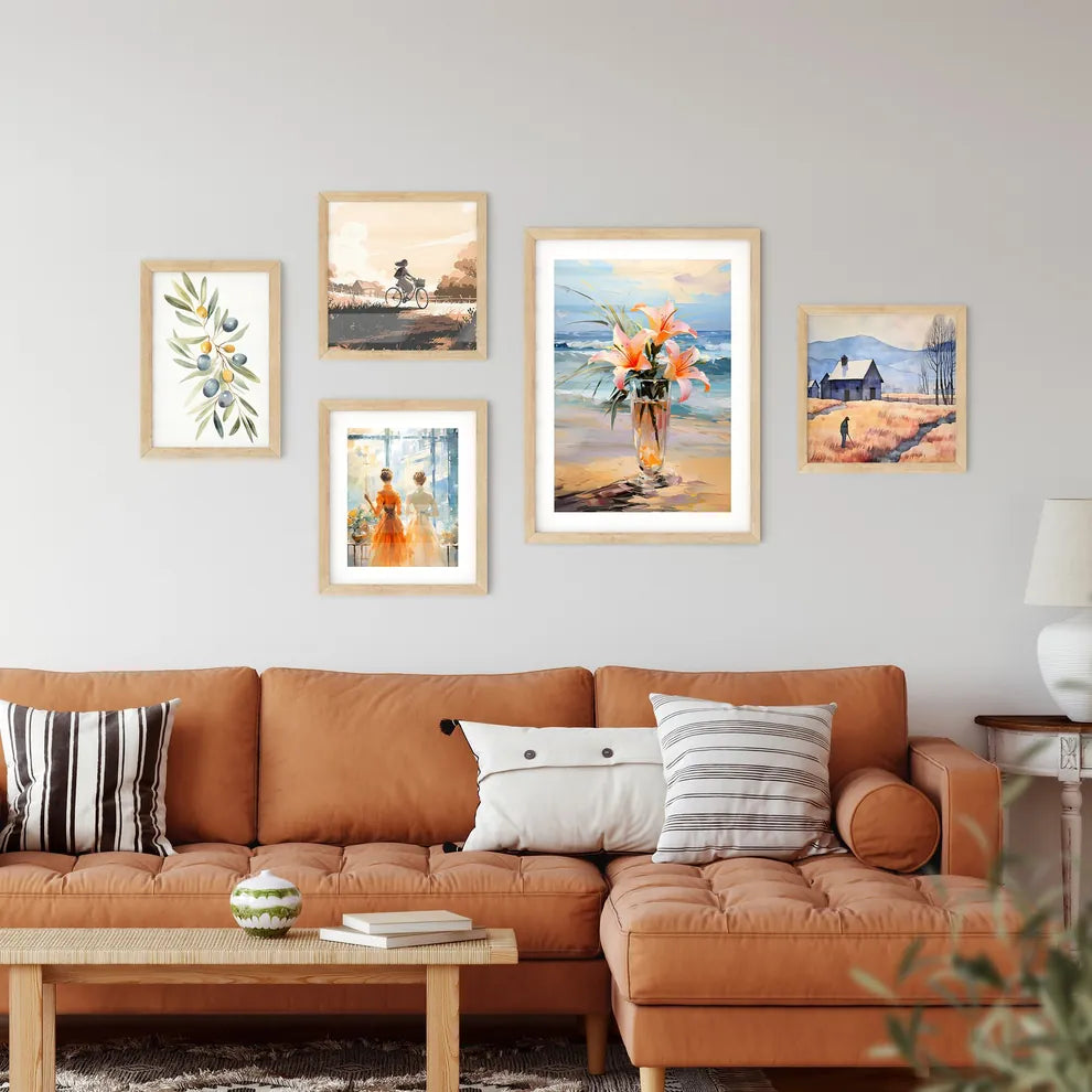 Glass Of Cocktail With Lily Flower At The Be Wall Art