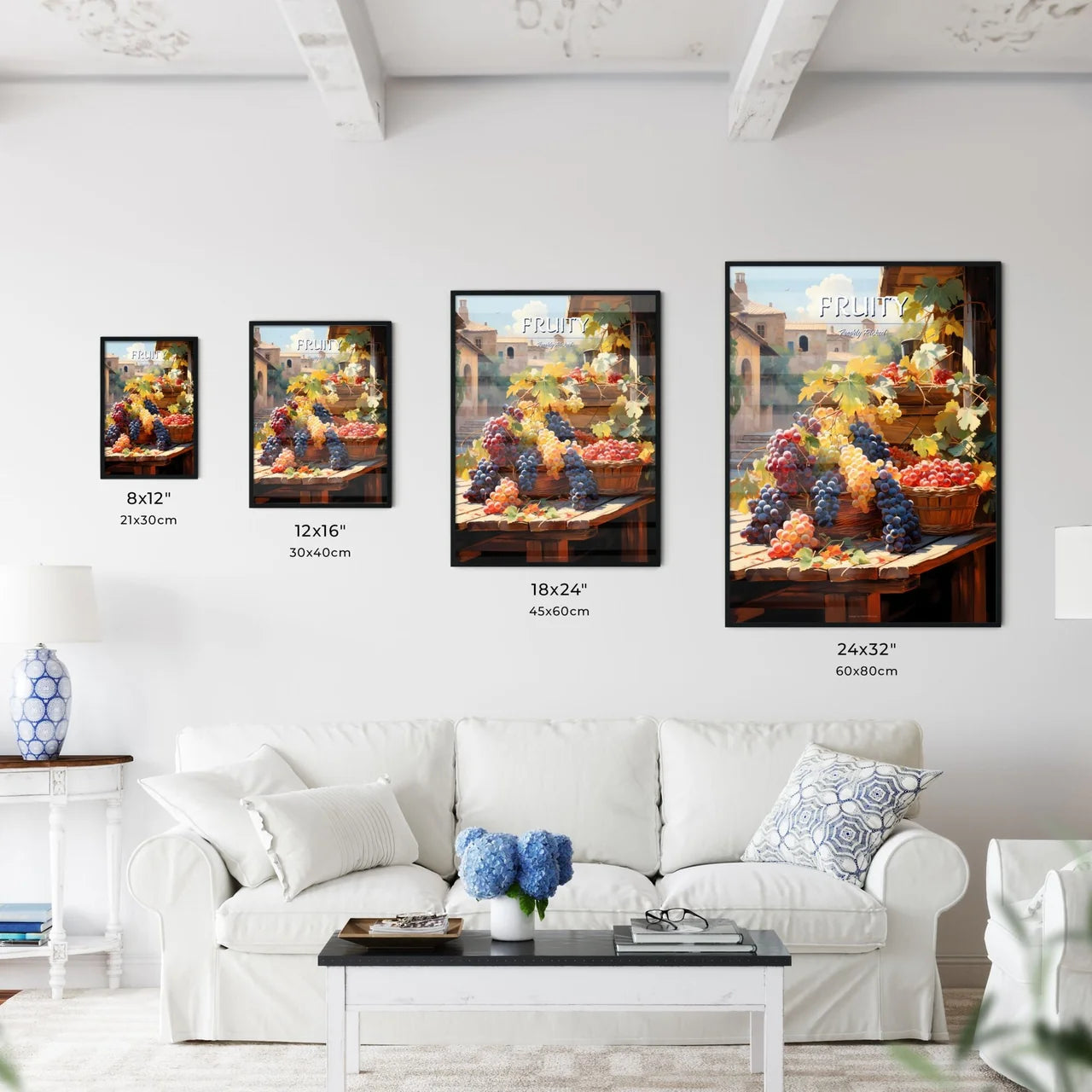 Grapes On Sale In A Tuscan Fruit Market Ital - Kitchen Hangings