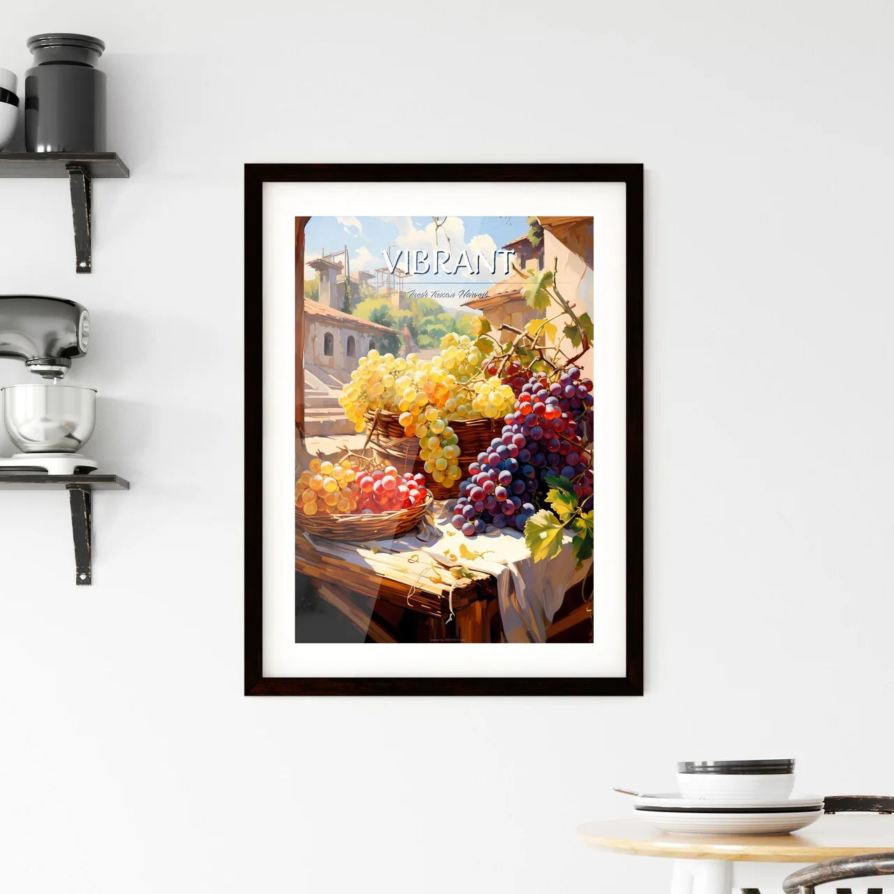 Grapes On Sale In A Tuscan Fruit Market Ital Framed Print