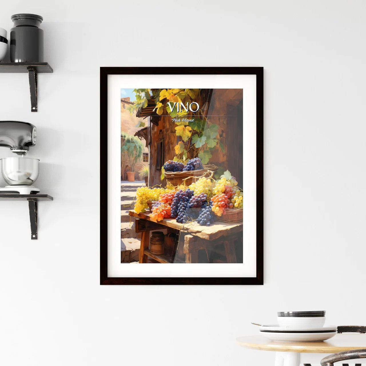 Grapes On Sale In A Tuscan Fruit Market Ital Framed Print