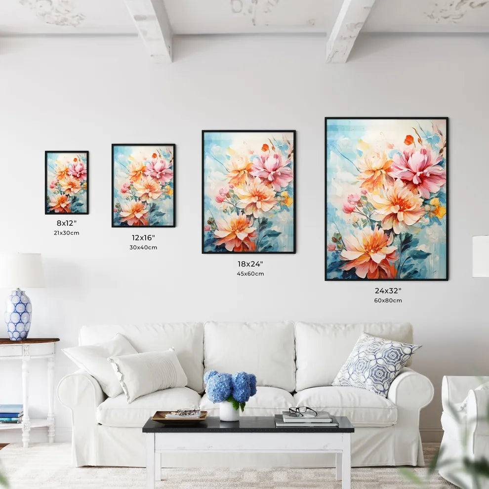 Grunge Style Colorful Flowers Border Backgro - Kitchen Hangings