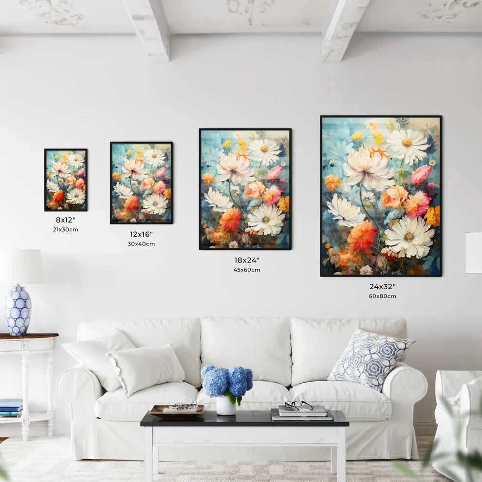 Grunge Style Colorful Flowers Border Backgro - Kitchen Hangings