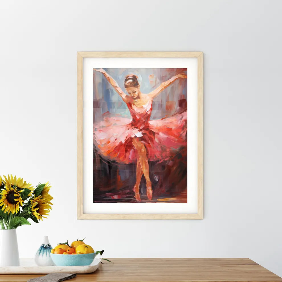 Hand Drawing Picture With Red Ballet Dancer  Framed Print