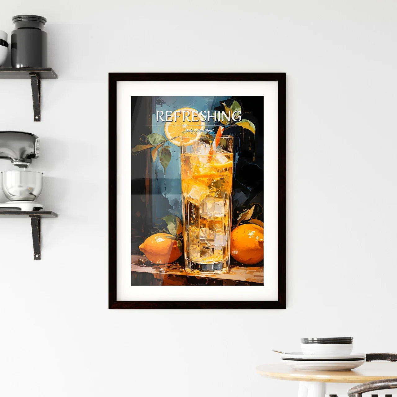 Harvey Wallbanger Cocktail - A Glass Of Ice  Framed Print