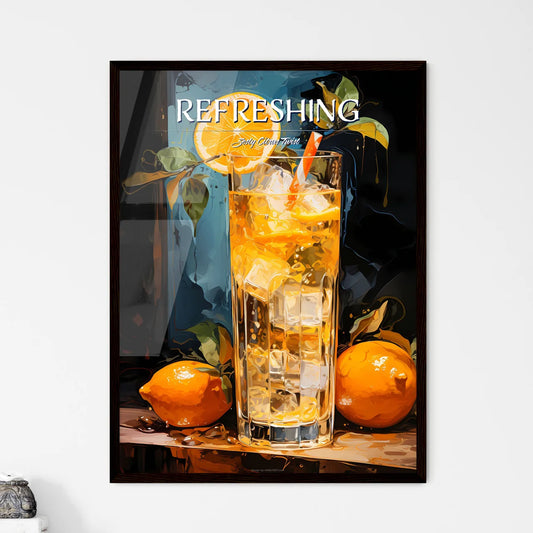 Harvey Wallbanger Cocktail - A Glass Of Ice  - Framed Art Print