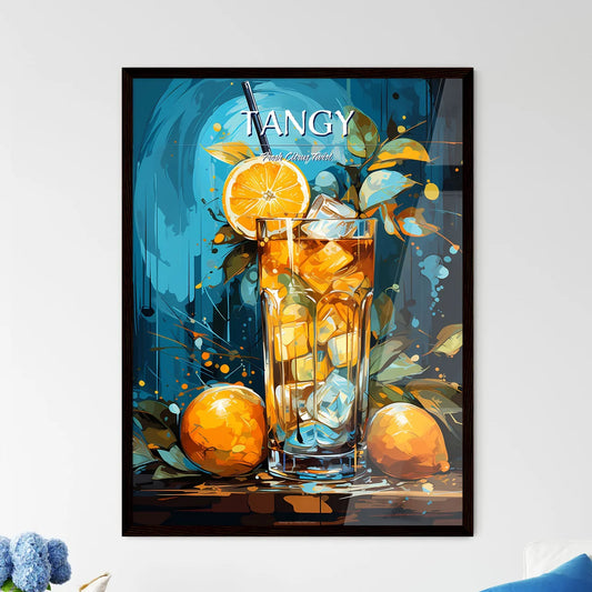 Harvey Wallbanger Cocktail - A Glass Of Ice  - Framed Art Print