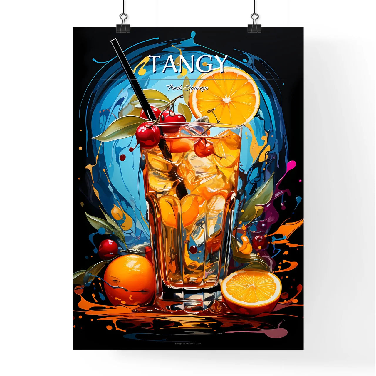 Harvey Wallbanger Cocktail - A Glass Of Oran Poster