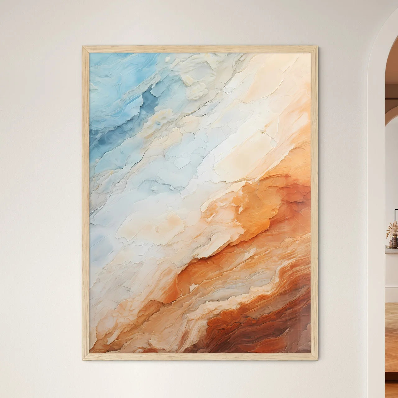 High Quality Travertine - A Close Up O - Framed Art Print