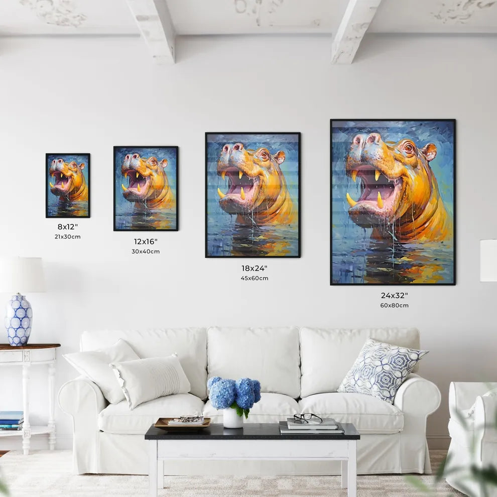Hippopotamus With Mouth Wide Open  Size Chart