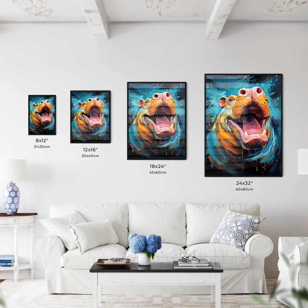 Hippopotamus With Mouth Wide Open  Size Chart