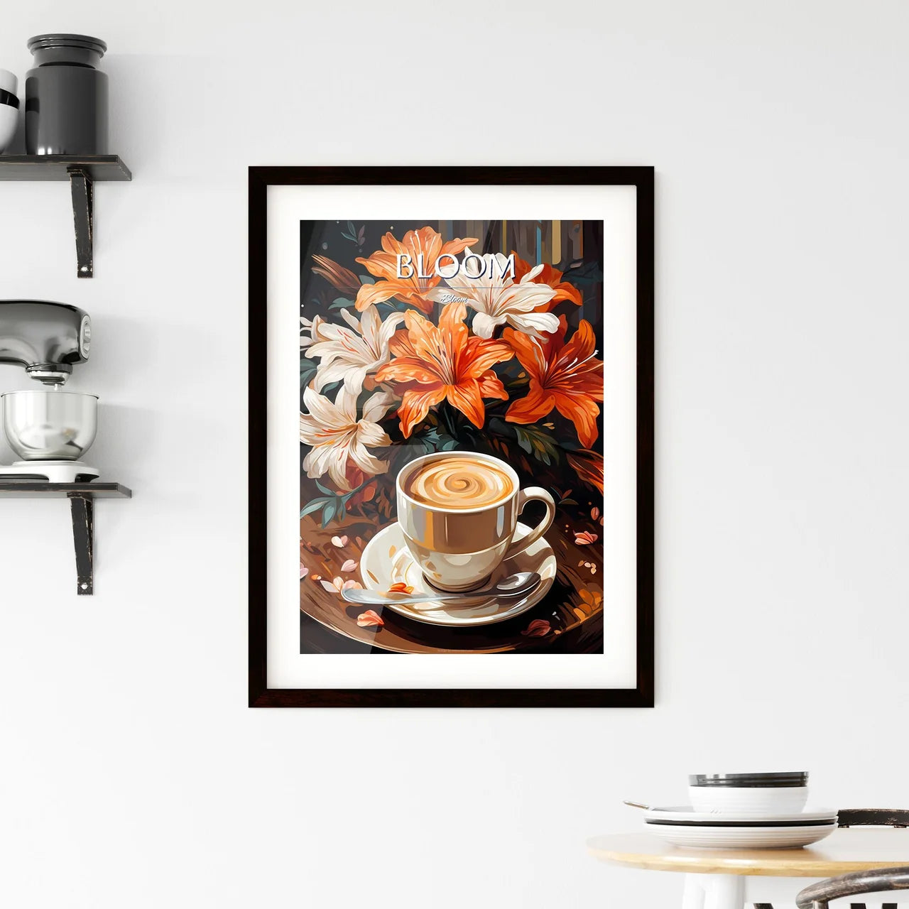 Hot Coffee Capuchino Flower Latte Art - A Cu Framed Print