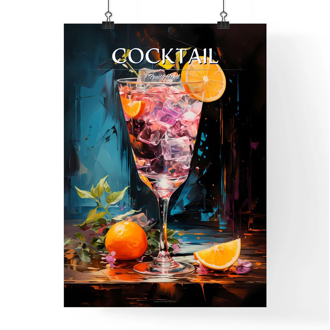 Hugo Cocktail - A Glass Of Liquid With I Poster